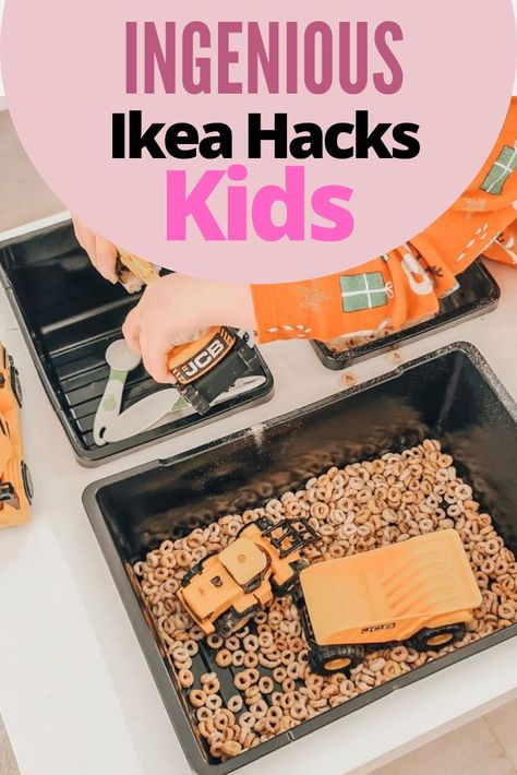 How To Make This $14 Sensory Table and 22 Other Ingenious Ikea Hacks For Kids Ikea Kids Rooms, Sleigh Bed Painted, Contemporary Bunk Beds, Amazing Ikea Hacks, Ikea Hack Kids, Ikea Kids Room, Hacks For Kids, Easy Ikea Hack, Ikea Kids