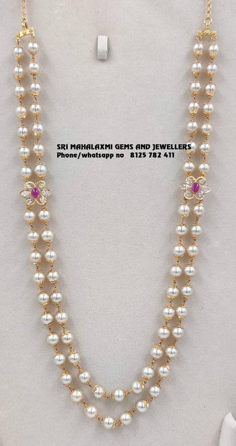 Mala Designs, Mangal Sutra, Pearl Chains, Gold Jewels Design, Gold Pearl Jewelry, Gold Jewelry Outfits, Diamond Mangalsutra, Pearl Jewelry Design, Gold Jewelry Simple Necklace