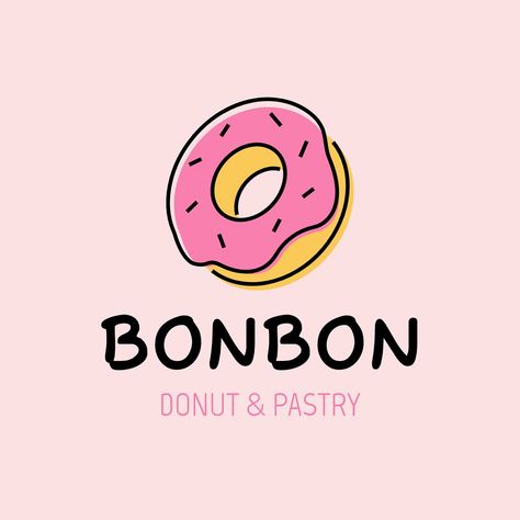 Donut shop editable logo, line art design | premium image by rawpixel.com / Ning Edit Logo, Flat Logo, Logo Line, Donut Shop, Line Art Design, Creative Fonts, Modern Logo Design, Free Design Resources, Modern Logo