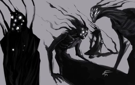 Nightmare Monster Concept Art, Nightmare Creatures Concept Art, Shadow Monster Concept Art, Nightmare Fuel Art, Nightmare Character Design, Shadow Demon Oc, Void Monster, Void Creature, Nightmare Creatures