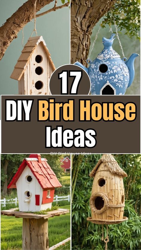 17 DIY Bird House Ideas – The DIY Desire Making Bird Houses, Wood Burnt Bird House, Bird House Diy Recycled, Upcycle Bird House, Scrap Wood Birdhouse, Creative Bird Houses, Unique Bird Houses Diy, Diy Birdhouse Ideas, Bird House Designs