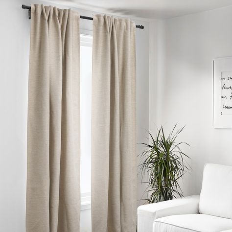 Scandinavian Bedroom Curtains, Beige Curtains Living Room, Pink Blackout Curtains, Sea Nursery, Beige Curtains, Thick Curtains, Ikea Curtains, Bedroom Curtains, Nursery Curtains