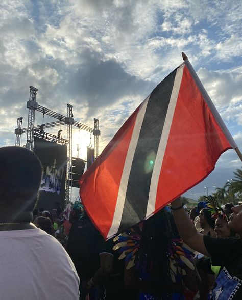 Trinidad & Tobago flag / @ catpowerandswords Trini Aesthetic, Trinidad And Tobago Aesthetic, Trinidad Aesthetic, Tobago Aesthetic, Trinidad Culture, Carribean Carnival Costumes, Caribbean Aesthetic, Trinidad Flag, Caribbean Summer