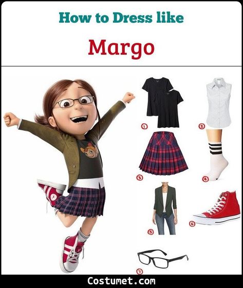 Margo (Despicable Me) Costume for Cosplay & Halloween 2021 Margo Despicable Me Halloween Costume, Horror Movie Diy Costume, Margo Despicable Me Costume, Plaid Skirt Halloween Costume, Costume Movie Characters, Margo Despicable Me, Despicable Me Margo, Disney Character Costumes, Despicable Me Halloween Costume