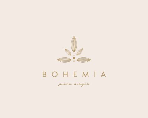 Boho Icons Logo, Aesthetic Business Logo, Boho Business Cards, Boho Chic Logo, Leaves Logo Design, Simple Business Logo, Bohemian Logo Design, Chic Logo Design, Leaves Logo