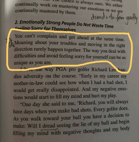 Emotionally strong people Do not waste time feeling sorry for themselves People Feeling Sorry For Themselves, Emotionally Strong, Pro Golfers, Feeling Sorry For Yourself, Waste Time, Feelings, Books, Quick Saves