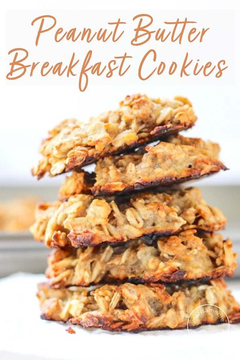 These vegan Peanut Butter Banana Breakfast Cookies have no sugar added and take just 3 ingredients to make. These gluten-free cookies are made with oats and are the perfect grab and go breakfast or healthy snack. #veganrecipes #breakfastrecipes Peanut Butter Banana Breakfast, Peanut Butter Breakfast Cookies, Banana Breakfast Cookies, Banana Breakfast Cookie, Peanut Butter Breakfast, Breakfast Cookie Recipe, Banana Breakfast, Breakfast And Brunch, Grab And Go Breakfast