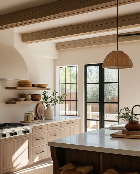 These concept interiors of a California home showcase the beauty of organic modern style. With natural materials, warm tones, and sleek lines, each room exudes a relaxed yet sophisticated vibe. A perfect blend of nature and contemporary design. 🌿🏡 #organicmodern #californiainteriors #livingroomideas #livingroominspiration #livingroomstyle #livingroomgoals #livingroomstyling #livingroomdetails #minimalistinterior #minimalisthome #minimalisthomedecor #beigeaesthetic #beigeinterior #interior1... Rustic California Home, Southern California Interior Design Style, Natural Style Kitchen, Modern California Kitchen, Organic Modern House Interior, California Organic Modern, California Ranch Interior Design, Modern California Home Interiors, Organic Contemporary Interior Design