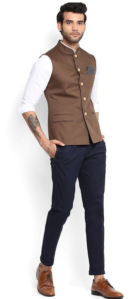 India Fashion Men, Indian Wedding Suits Men, Nehru Jacket For Men, Mens Indian Wear, Stylish Men Wear, Groom Dress Men, Blazer Outfits Men, Waistcoat Men, Formal Men Outfit