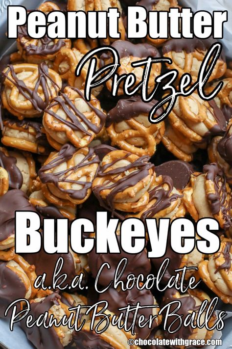 Pretzel Buckeyes, Peanut Butter Pretzels, Peanut Butter Pretzel Bars, Peanut Butter Buckeyes, Buckeyes Recipe, Butter Pretzels, Pretzel Treats, Peanut Butter Pretzel, Christmas Candy Recipes