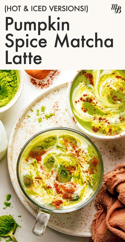 Matcha Pumpkin Spice Latte, 2024 Health, Pumpkin Spice Tea, Matcha Recipes, Matcha Latte Recipe, Recipes Drinks, Plant Based Snacks, Matcha Drink, Minimalist Baker