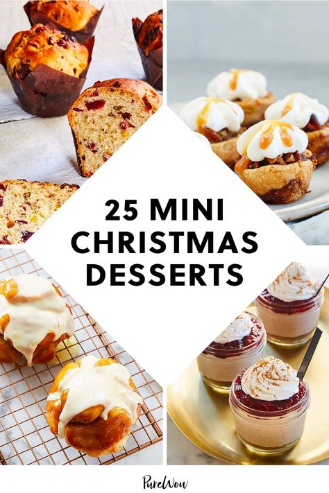 30 Mini Christmas Desserts That Are Equal Parts Delightful and Delicious Small Christmas Desserts, Bite Size Christmas Desserts, Snowball Cakes, Individual Christmas Desserts, Mini Christmas Desserts, Finger Food Desserts, Finger Desserts, Christmas Desserts Party, Xmas Recipes