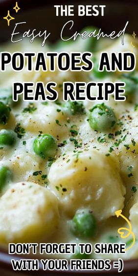 Creamy Peas And Potatoes, Creamed Peas And New Potatoes, Cream Peas And Potatoes Recipes, Creamed Potatoes And Peas Recipe, Cream Potatoes And Peas, Peas And Potatoes In Cream Sauce, Potato And Peas Recipes, Cream Peas And Potatoes, Creamed Potatoes And Peas