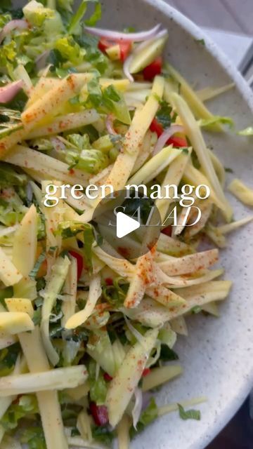 Zehra Allibhai - The FitNest on Instagram: "Make this delicious and tangy green mango salad this week and come thank me later! 🥭 🌶️

#mangosalad #greenmango #quicksalad #yum #fresh #herbs" Mango Salad Dressing, Green Mango Salad, Mango Verde, Quick Salads, Green Mango, Mango Salad, Thank Me Later, Tangier, Salad Dressing