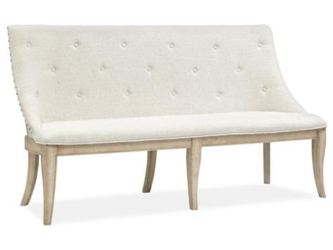 Shop for 38" Magnussen Harlow Dining Bench with Upholstered Seat and Back at www.designtradeservice.com. <br/>38" Magnussen Harlow Dining Bench with Upholstered Seat and Back<b><p>Cube: </b>33.57<b><p>Features: </b><li>Upholstered Seat And Back.</b><li>Nail Head Decoration On Upholstered Back.</b><li>Floor Protectors. High Back Dining Bench, Dining Bench With Back, Rectangular Dining Tables, Upholstered Dining Bench, Head Decoration, Wood Dining Bench, Bench With Back, Dining Benches, Nail Head