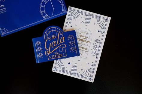 KVC Gala 2017 Invitation "Gala at the Station" on Behance Gala Branding, Gala Program, Gala Projects, Masquerade Invitations, Gala Designs, Gatsby Gala, Gala Invitation, Gala Design, Invitation Ideas