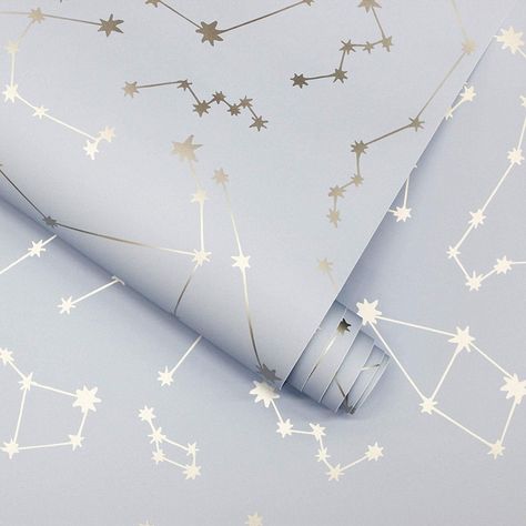 Novogratz Constellations Removable Peel and Stick Wallpaper Constellations Wallpaper, Matte Paint, Temporary Wallpaper, Sleeping Under The Stars, Metallic Wallpaper, Star Wallpaper, Self Adhesive Wallpaper, My New Room, Wallpaper Roll