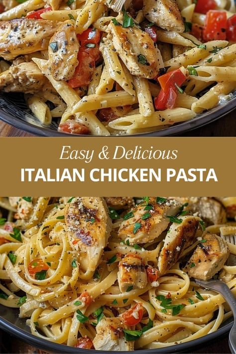 Italian Chicken And Rice Recipes, Healthy Chicken Recipes Pasta, Italian Meal Ideas For Dinner, Recipes By Lisa, Italian Pasta Recipes With Chicken, Italian Chicken And Pasta Recipes, Chicken Vegetable Pasta Recipes, Italian Dinner Ideas Main Dishes, Roasted Chicken Pasta Recipes