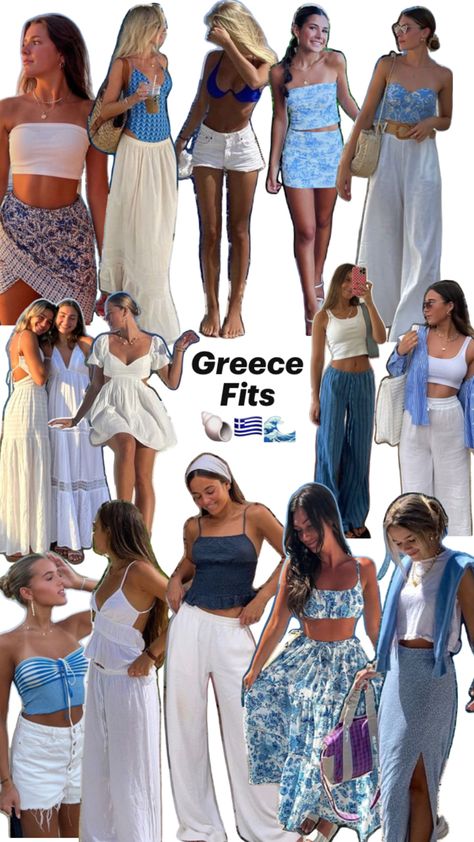 Greece outfits summer sunset sunrise Greece Summer Outfits, Greece Fits, Surfergirl Style, Greece Outfit, Holiday Outfits Summer, Summer Outfits Aesthetic, Beachy Outfits, Summer Holiday Outfits, European Summer Outfits