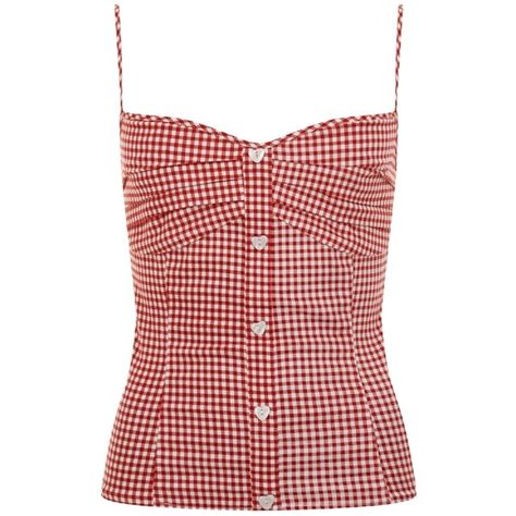 Flavia Picnic Gingham Top (€32) ❤ liked on Polyvore featuring tops, shirts, red gingham shirt, shirt top, gingham shirt, red gingham top and gingham check shirt Red Gingham Top, Lana Del Rey Outfit, Red Gingham Shirt, Gingham Outfit, Gingham Top, Gingham Tops, Gingham Shirt, Red Gingham, Top 40