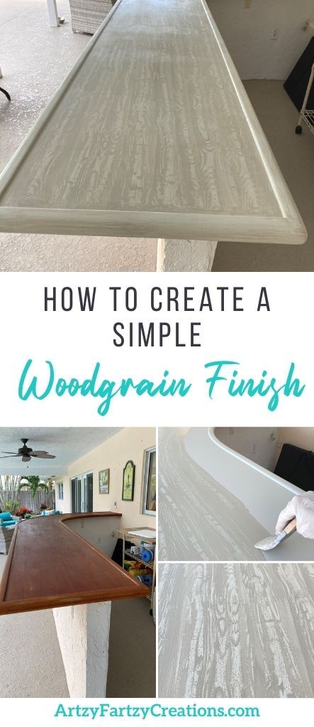 How To Get A Wood Grain Look With Paint, Faux Wood Grain Painting Diy, Painted Counters, Laminate Kitchen Cabinets, Weathered Wood Finish, Wood Cupboard, Cabinet Painting, Bath Redo, Diy Countertops