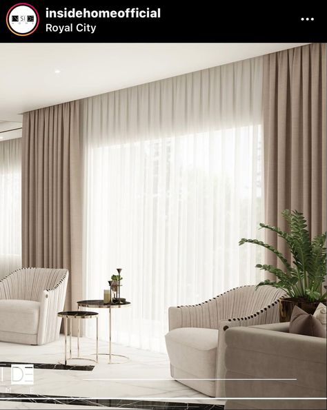 Brown curtains living room