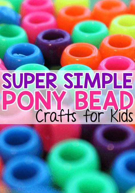 If you can imagine it, you can make it with this versatile craft supply! These pony bead crafts are so easy to make and so much fun for both you and the kids! #crafts #kids #ponybeads Pony Bead Crafts For Kids, Bead Crafts For Kids, Plastic Bead Crafts, Beads Craft Kids, Pony Bead Projects, Pony Bead Bracelets, Pony Bead Crafts, Beading For Kids, Pony Bead Patterns