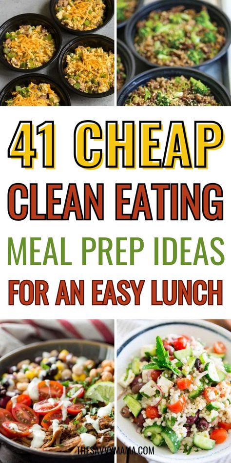 Simplify your week with these 41 cheap clean eating meal prep ideas! Packed with delicious options like salmon, shrimp, and lean meats, these recipes are perfect for an easy, healthy lunch. Plan your weekly meals effortlessly with these affordable and nutritious options that keep you on track with your clean eating goals. Start prepping today for a stress-free week! #CleanEating #MealPrep #EasyLunch #HealthyMeals #WeeklyPrep Healthy Lunch Plan, Clean Eating Meal Prep Ideas, Lunch Plan, Clean Eating Meal Prep, Cheap Meal Prep, Clean Meal Prep, Easy Clean Eating Recipes, Cheap Clean Eating, Clean Eating Lunch