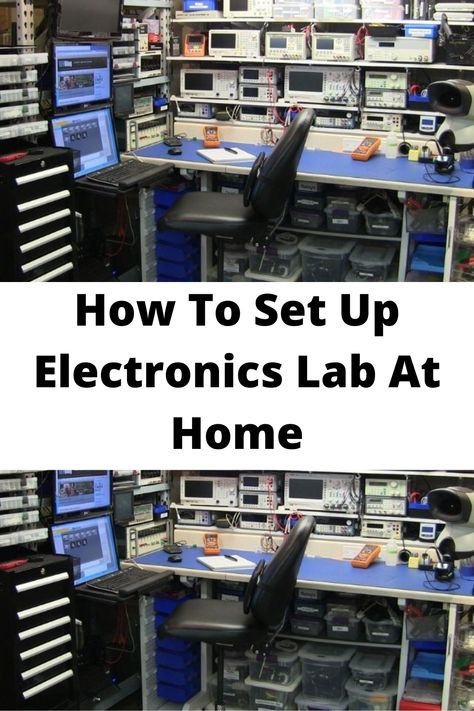 Check this guide to learn how to set up electronics lab at home #home #electronics #electronicslab. Home Science Lab Room, Electronic Workshop, Home Laboratory, Electronic Lab, Engineering Lab Design, Cybersecurity Home Lab, Electronics Workspace, Robotics Lab, Electronics Lab Workbenches