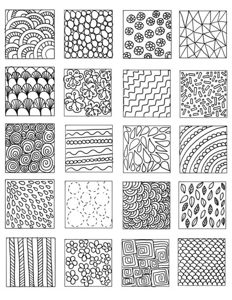 Patterns For Zentangles, Cool Patterns To Draw Easy, Pen Drawing Pattern, Easy Art Patterns, Easy Repeating Patterns To Draw, Easy Drawings Patterns, To Draw Easy, Beginner Zentangle Patterns, Repeating Patterns Drawing