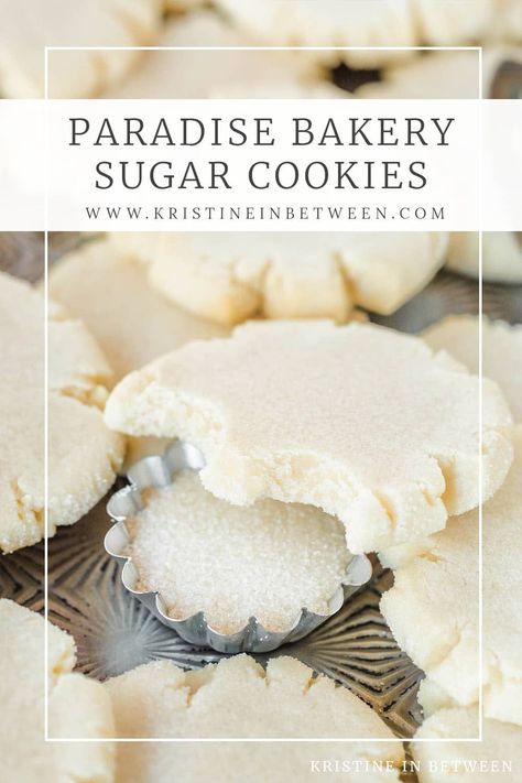 The Paradise Bakery Sugar Cookies are the epitome of sweet indulgence. They have the perfect balance of soft, melt-in-your-mouth centers and crispy edges. Their subtle sweetness, accentuated by a hint of vanilla and a touch of sea salt, creates their familiar flavor. The secret ingredient, shortening, lends to their uniquely tender crumb and unmistakable, light, fluffy texture that we all know and love. Paradise Bakery Sugar Cookie Recipe, Bakery Sugar Cookies, Paradise Bakery, Soft And Chewy Sugar Cookies, Best Christmas Cookie Recipe, Chewy Sugar Cookies, Fluffy Texture, Best Christmas Cookies, Cookie Calories