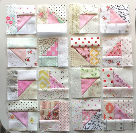 Sew Me Something Good: Scrappy Triangles Quilt Block Tutorial Triangles Quilt, Scrap Projects, Patchwork Blocks, Crumb Quilt, Quilt Pillow, Scrappy Quilt Patterns, Half Square Triangle Quilts, Scrap Quilt Patterns, Miniature Quilts