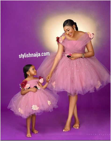 Fascinating And Adorable Mother and Daughter. Volume 4. - Stylish Naija Mother And Daughter Birthday Dress, Mom And Daughter Birthday Dress, Mommy Daughter Dresses, Mommy Daughter Photoshoot, Baby Christening Dress, Mother Daughter Photoshoot, Nigerian Outfits, Mom Daughter Outfits