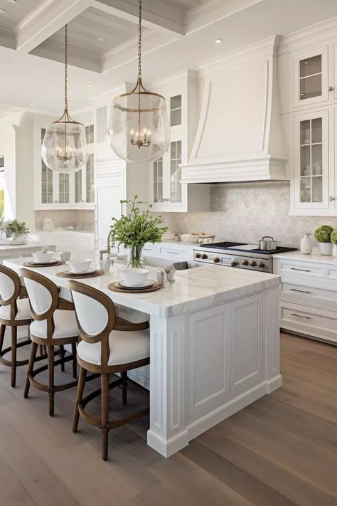 54f5dd18e81693033a66d622f98abfeb.webp 896×1,344 pixels Dream Kitchens Design, Timeless Kitchen, All White Kitchen, White Kitchen Design, Elegant Kitchens, Kitchen Inspiration Design, Kitchen Trends, Unique Kitchen, White Kitchen Cabinets