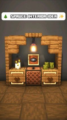 Cute Living Room Minecraft, Minecraft Room Layout, Interior Minecraft House Ideas, Chest Room Design Minecraft, Minecraft Entertainment Room, Simple Minecraft Interior Design, Minecraft Room Builds, Minecraft Lounge Room Designs, Minecraft Survival Room Ideas