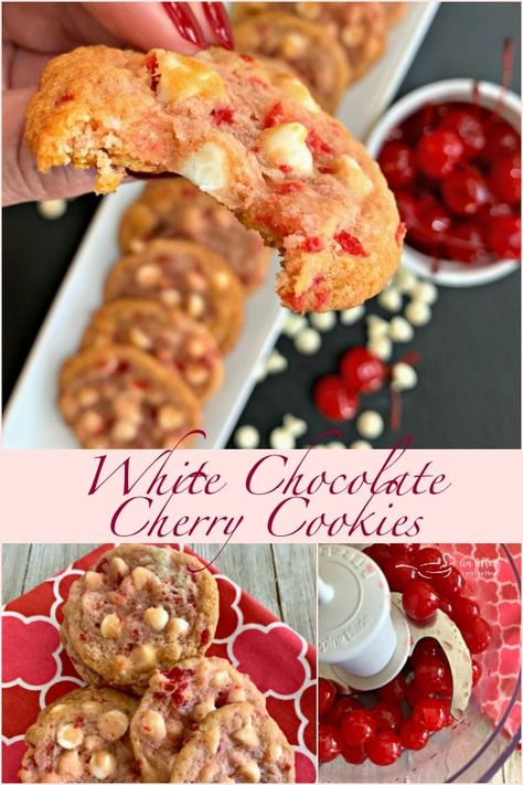 White Chocolate Cherry Cookies, Cake Flavors And Fillings, Cherry Fudge, White Chocolate Cherry, Chocolate Cherry Cookies, New Year's Desserts, Cherry Cookies, Maraschino Cherries, Vegan Candies