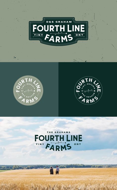 Even farms need a professional look! Check out this recent logo design I completed for Fourth Line Farms, a custom farming business in Tiny Ontario. Looking for a custom logo? Get in touch today! Logo Design Package, Artisan Branding, Emblem Logo Design, Farm Packaging Design, Farming Logo, Farming Branding, Logo Design Branding, Publishing Company Logo, Farm Branding Design Ideas