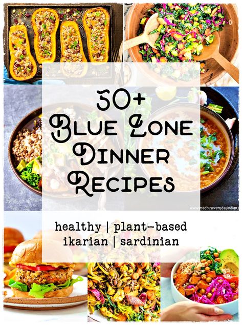 50+ Blue Zone Dinner Recipes Healthy Ikarian Sardinian Zone Diet Recipes, Blue Zones Diet, Blue Zones Recipes, Zone Recipes, Zone Diet, Dinner Recipes Healthy, Blue Zone, Blue Zones, Mediterranean Diet Recipes