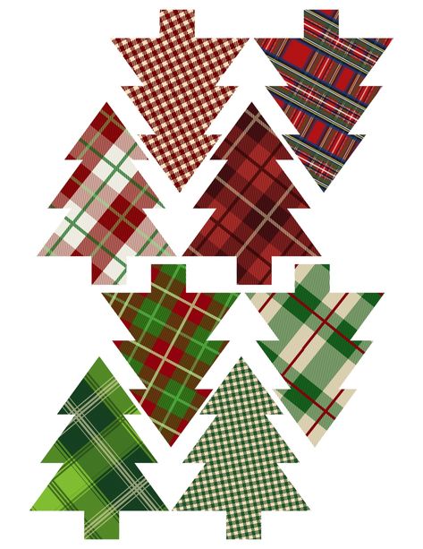 Plaid Christmas Tree Ornaments Printable. Easy Christmas ornament craft. Easy DIY Christmas tree ornament set of plaid Christmas trees. #papertraildesign #DIYChristmas #ChristmasDecor #Christmasprintables #OhChristmasTree Plaid Christmas Trees, Printable Christmas Ornaments, Printable Christmas Decorations, Christmas Tree Printable, Appointment Card, Christmas Tree Template, Easy Christmas Ornaments, Paper Christmas Decorations, Ornament Craft