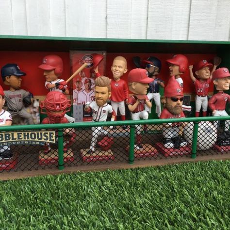 How To Display Sports Memorabilia, Bobble Head Display Ideas, Bobblehead Display Ideas, Baseball Display Ideas, Bobblehead Display, Baseball Memorabilia Display, Themed Houses, Sports Memorabilia Display, Wall Display Case