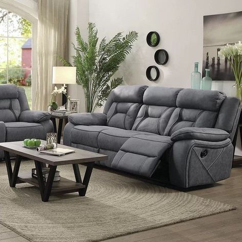 Styling Tips That Make a Difference When Decorating a Living Room With Recliners Grey Reclining Sofa, Grey Living Room Sets, Reclining Sofa Living Room, Living Room Furniture Recliner, Room Couches, Living Room Recliner, Living Room Sets Furniture, Living Room Set, Sofa Living