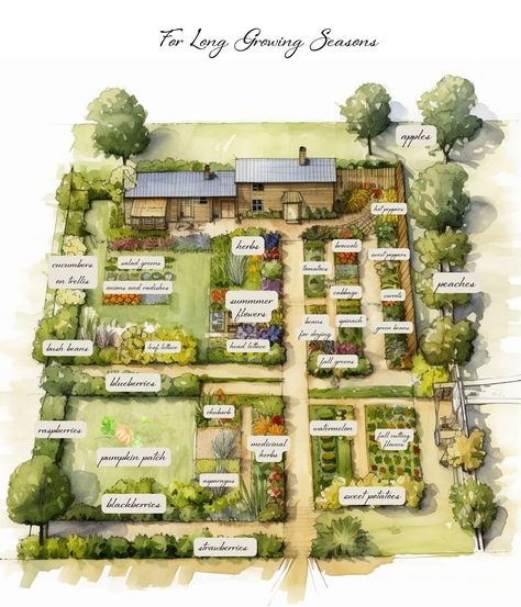 Large Vegetable Garden Planning: Sample Layouts and Tips for Success : Hearts Content Farmhouse Large Vegetable Garden, Homestead Garden Layout, Vegetable Garden Layout Design, Eclectic Garden, Backyard Garden Layout, Garden Layout Vegetable, Farm Plans, Farm Layout, Vegetable Garden Planning