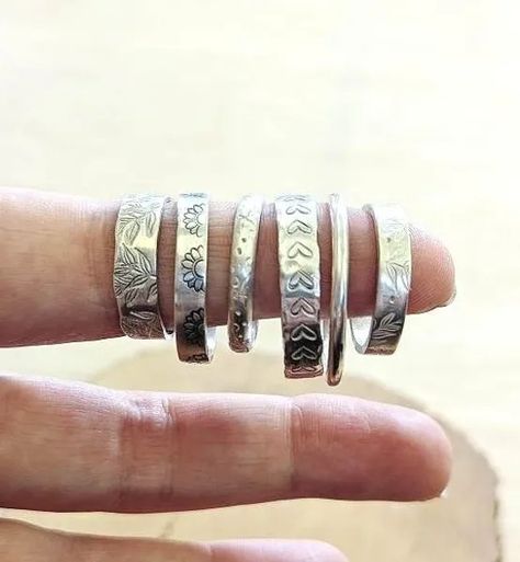 Make Your Own Silver Ring Jewellery Workshop Silver Jewellery Making, Silver Ring Making Ideas, Hand Made Silver Ring, Silversmith Jewellery Ideas, Silver Handmade Rings, Silver Ring Inspiration, Silver Clay Ring Ideas, Silver Ring Handmade, Silver Clay Jewelry Ideas