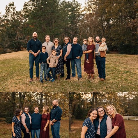 Fall Photoshoot Outfits Extended Family, Larger Family Photoshoot, Extended Family Photos Fall, Family Photo Outfits Extended Family, Extended Family Pictures Fall, Extended Family Pictures Color Scheme, Fall Extended Family Photos, Large Family Photo Outfits, Large Family Photo Poses