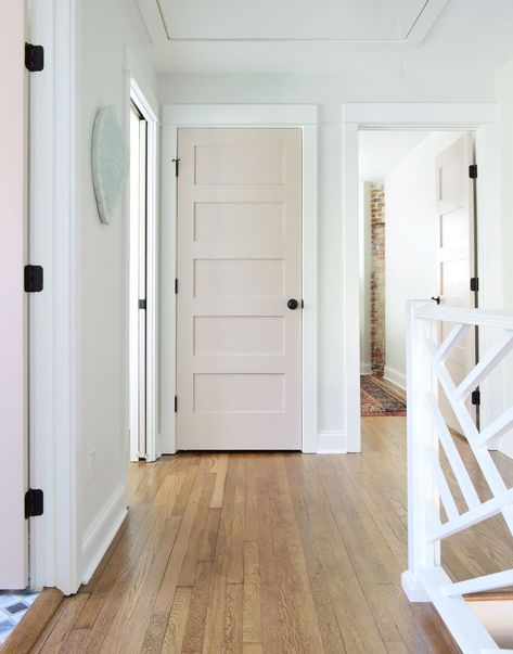 Sw Extra White, Coloured Doors, Airbnb Bedroom, Sherwin Williams Extra White, Sherwin Williams White, Double Closet, Secret Closet, Young House, Room Makeovers