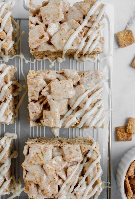 Cinnamon Toast Crunch Marshmallow Treats - My Messy Kitchen Marshmellow Treats, Cinnamon Toast Crunch Bars, Desert Inspo, Cookies 2023, Breakfast Cupcakes, Crunch Cereal, Marshmallow Treats, Homemade Candy, Messy Kitchen