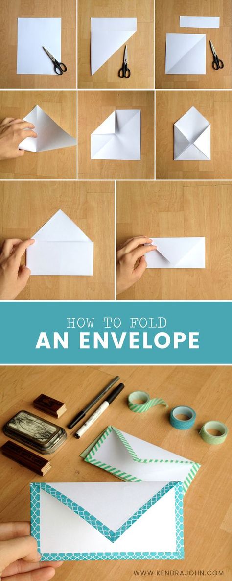 DIY Paper Envelope from Regular Printer Paper! Quick and Easy 1 min project! #diy #papercrafts Fold An Envelope, Envelope Diy Paper, Origami Envelope Easy, Homemade Envelopes, Envelope Tutorial, Origami Envelope, How To Make An Envelope, Cute Envelopes, Envelope Lettering