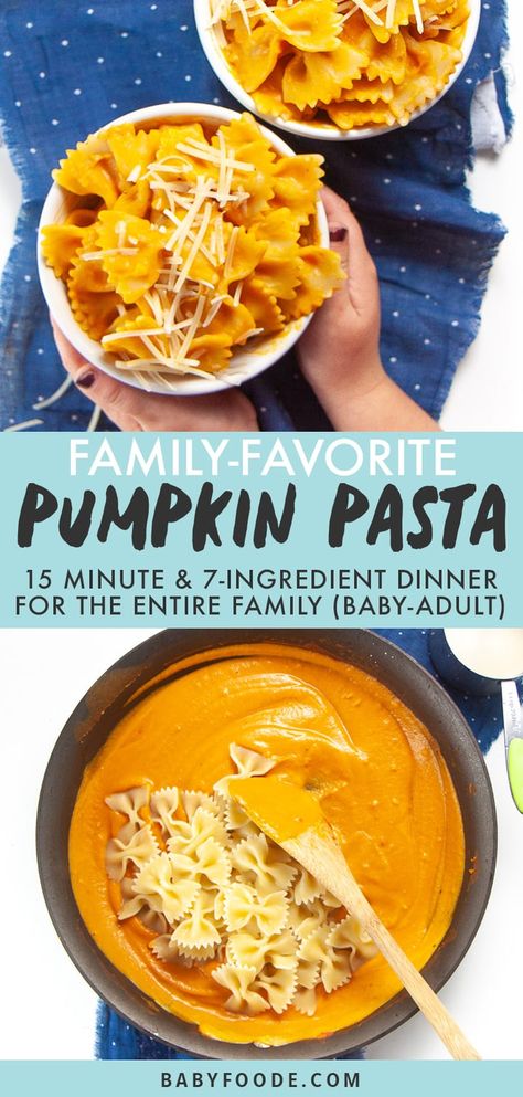 Pumpkin Pasta Sauce, Toddler Dinner, Pumpkin Pasta, Baby Led Weaning Recipes, Weaning Recipes, Homemade Pumpkin Puree, Healthy Toddler Meals, Healthy Pumpkin, Made From Scratch