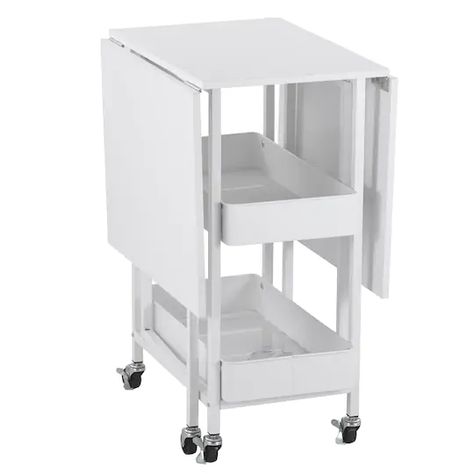 Kensington Table Rolling Cart by Simply Tidy™ | Michaels Desk Station, Organize Tips, Crafting Area, Craft Tables With Storage, Cleaning Cart, Rolling Carts, Laundry Office, Craft Room Tables, Ikea Raskog