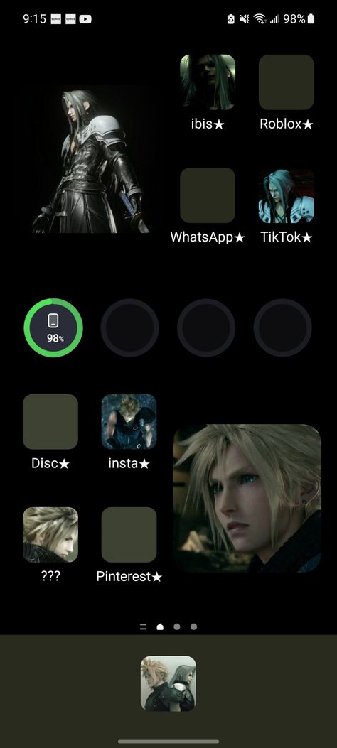 Final Fantasy Homescreen, Final Fantasy Phone Theme, Ff7 Wallpaper Iphone, Final Fantasy Widget, Lockscreen Themes, Final Fantasy Tactics, Phone Layouts, Ios 17, Phone Wallpaper Pink